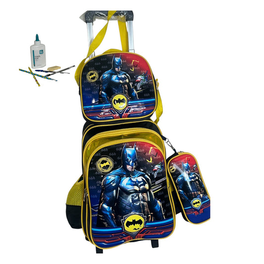17INCHES 3D BATMAN TROLLEY BAG FOR 1-6GRADES BOYS