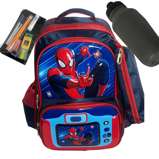 2-5GRADE BOY 17INCHES 3D SPIDER MAN THEMED SCHOOL BAG BUDDLES